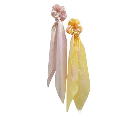 ๐โจ shimmer ribbon scrunchies with tail for girls โ shining hair scarf scrunchies (pack of 6) ๐๐ ๐โจ shimmer ribbon scrunchies with tail for girls โ shining hair scarf scrunchies (pack of 6) ๐๐