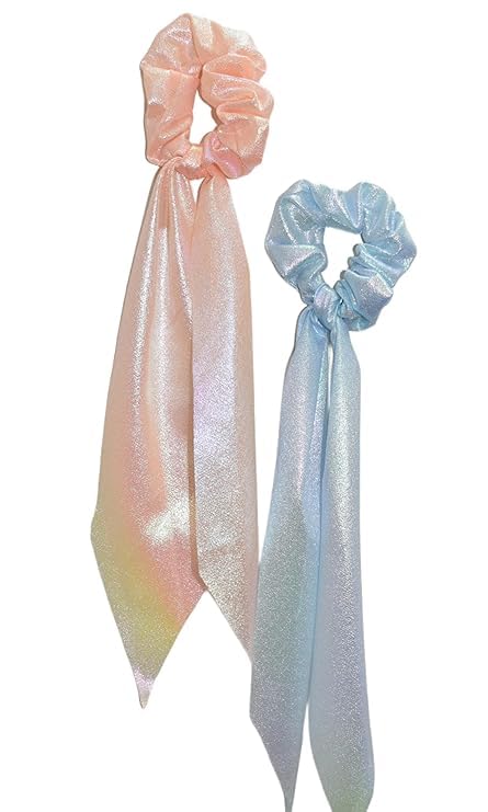 ๐โจ shimmer ribbon scrunchies with tail for girls โ shining hair scarf scrunchies (pack of 6) ๐๐ ๐โจ shimmer ribbon scrunchies with tail for girls โ shining hair scarf scrunchies (pack of 6) ๐๐