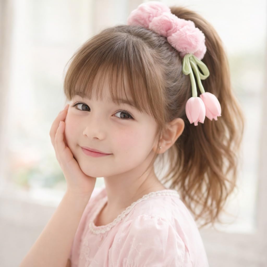 ๐ธ๐ bownbelle floral plush hair scrunchies for women & girls โ soft fur korean cute hair accessories (pack of 3) โจ๐ ๐ธ๐ bownbelle floral plush hair scrunchies for women & girls โ soft fur korean cute hair accessories (pack of 3) โจ๐