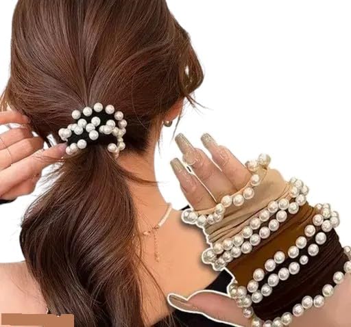 ๐๐ค bownbelle korean pearl scrunchies set for girls โ elegant beaded hair ties for high ponytails & ball buns (5 pcs) โจ๐ซ ๐๐ค bownbelle korean pearl scrunchies set for girls โ elegant beaded hair ties for high ponytails & ball buns (5 pcs) โจ๐ซ