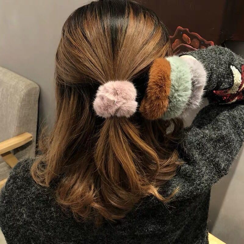 ๐๐ธ bownbelle multicolor fur scrunchies set for women & girls โ soft floral style hair accessories for everyday & party styling (pack of 12) โจ๐ ๐๐ธ bownbelle multicolor fur scrunchies set for women & girls โ soft floral style hair accessories for everyday & party styling (pack of 12) โจ๐