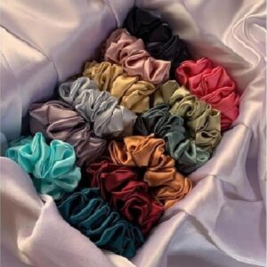 bownbelle luxe multicolor satin scrunchie set – premium soft hair ties for everyday glam 🎀✨